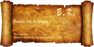 Badila Kinga névjegykártya
